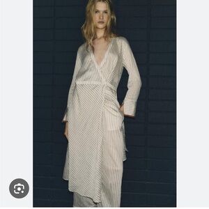 Zara zw collection contrast wrap dress